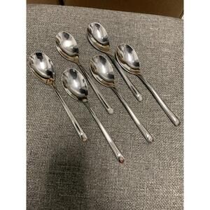 (6) Soup Spoons Towle Living Collection 18/0 WAVE Stainless Steel Flatware